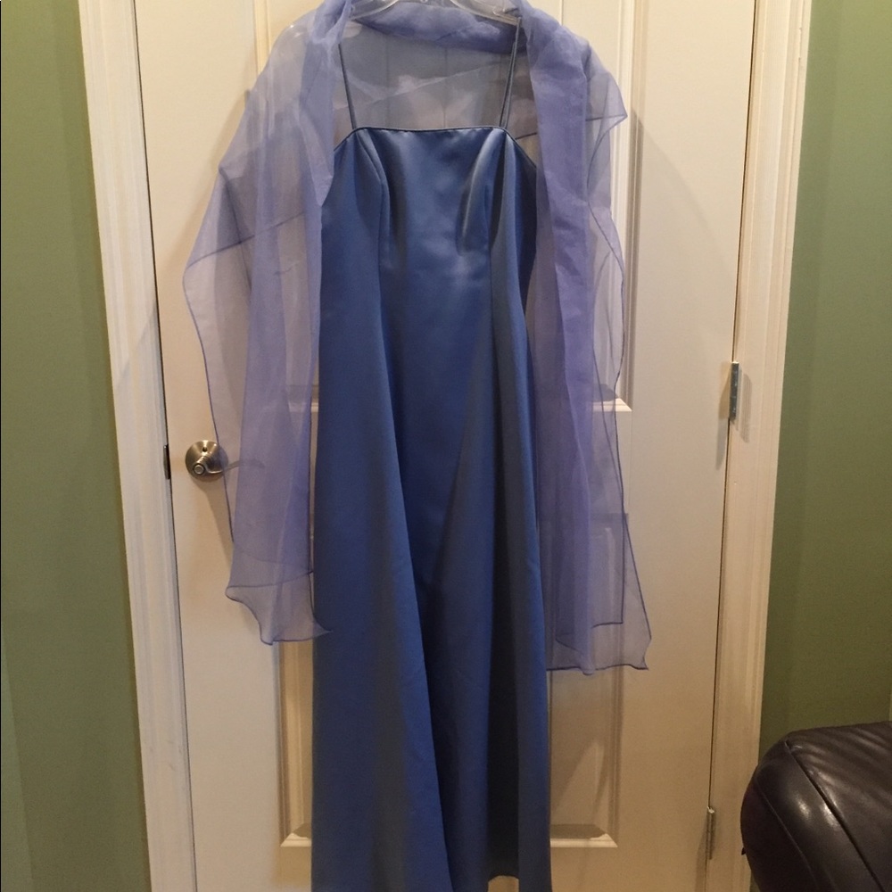 Beautiful periwinkle blue formal a-line dress